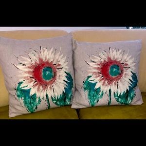 Pottery Barn sunflower pillows.
